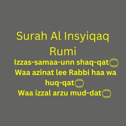 Surah Al Insyiqaq Rumi