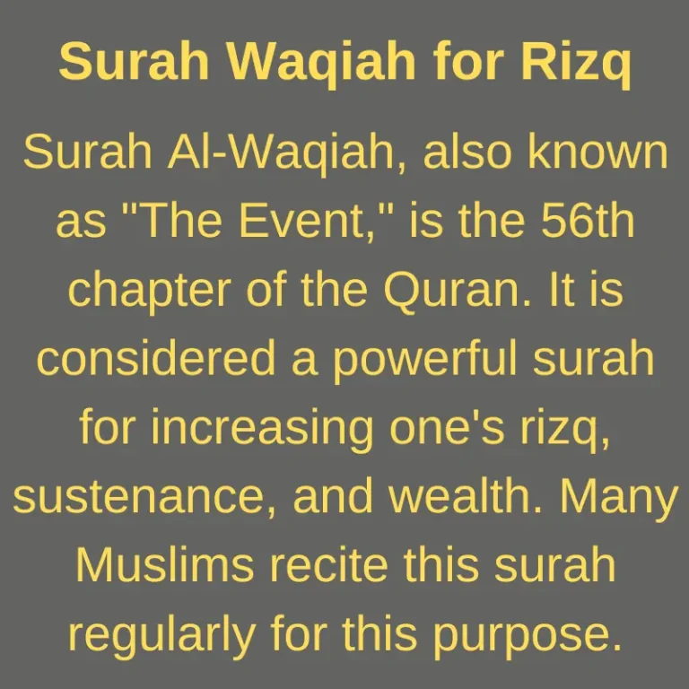 Surah Waqiah for Rizq