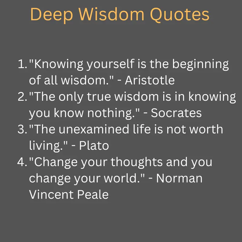 Deep Wisdom Quotes