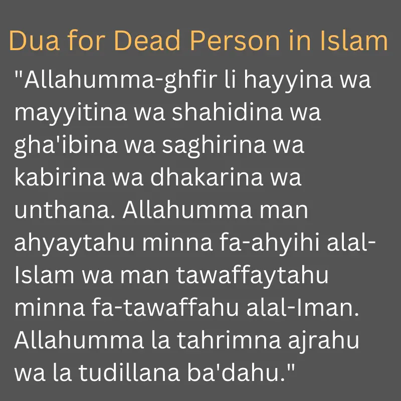 Dua for Dead Person in Islam