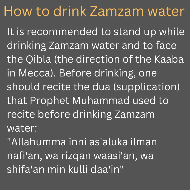 How to drink Zamzam water