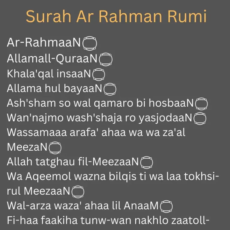 Surah Ar Rahman Rumi