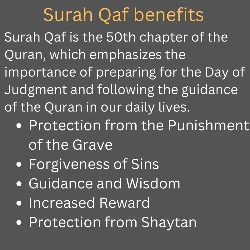 Surah Qaf benefits