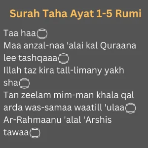 Surah Taha Ayat 1-5 Rumi