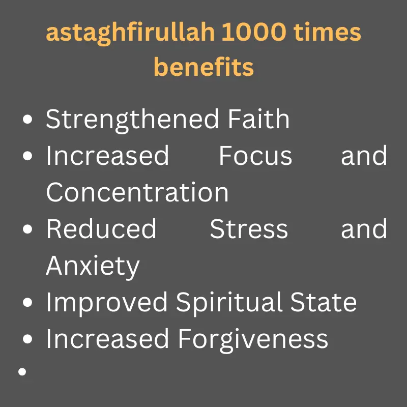 astaghfirullah 1000 times benefits